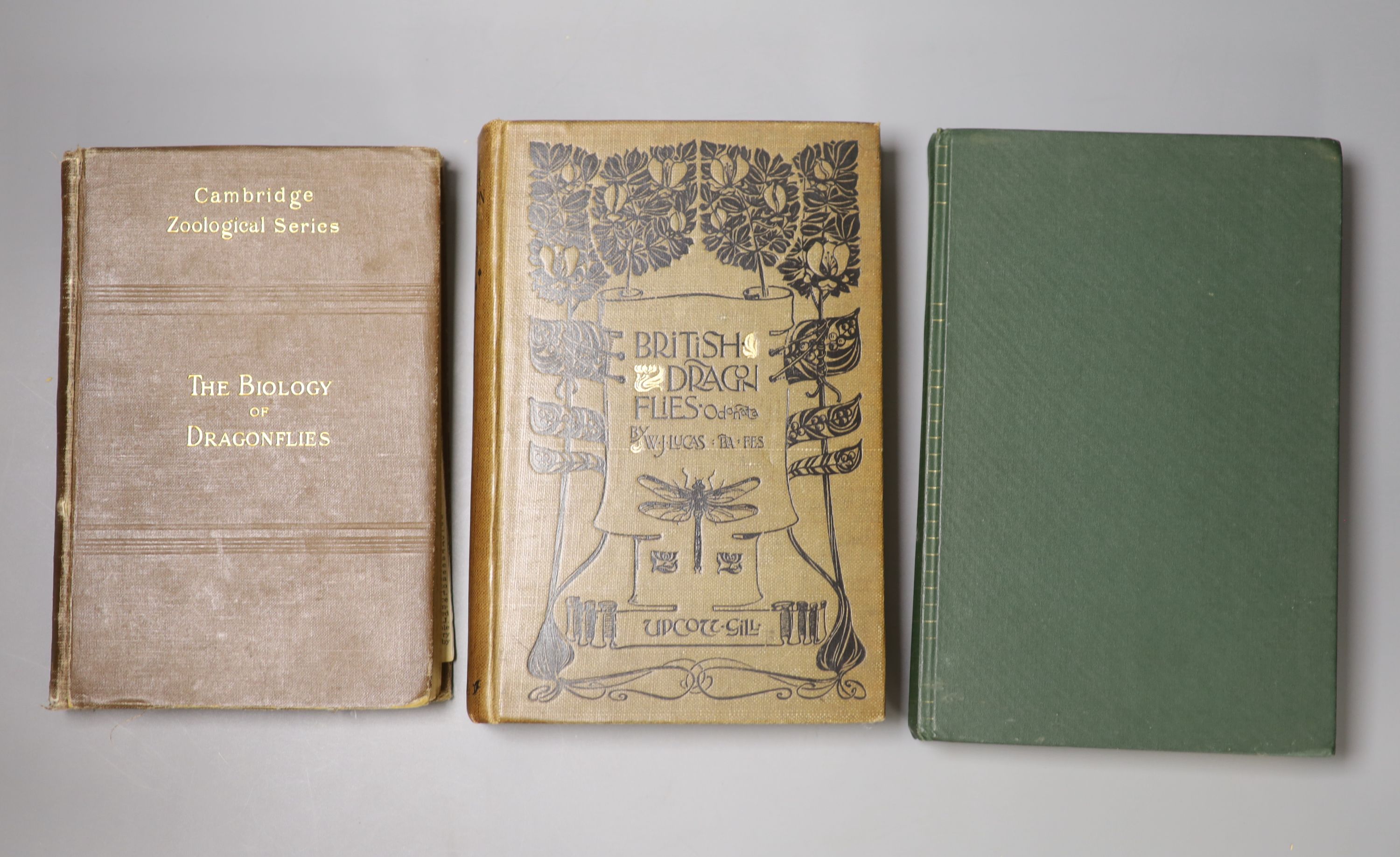 Lucas, William, John - British Dragonflies: (Odonata), 8vo, cloth, L. Upcott Gill, London, 1900 and Tillyard, Robert, John - The Biology of Dragonflies, 8vo, cloth, scuffed, spines bumped, Cambridge University Press, 191